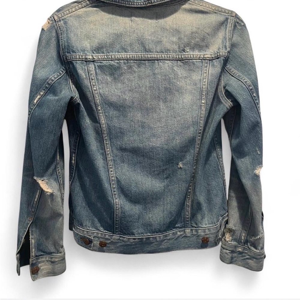 Madewell Blue Denim Jacket Distressed Size Medium - Picture 2 of 11